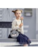 Фото Фетровая детская сумка Miss Kitty с кожаными коричневыми вставками
